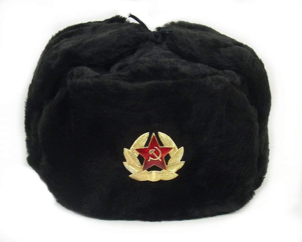 Winter Trapper Hat - Chapeau russe, insigne militaire de l'armée